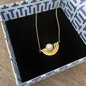 Tory Burch gold pearl necklace